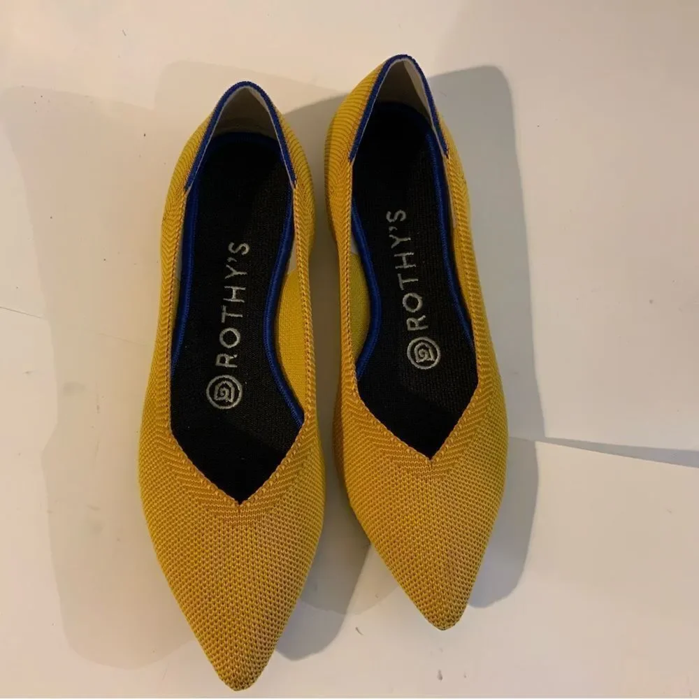 Rothy's The Point Yellow marigold Shoes Flats Women's 6 Rothys China